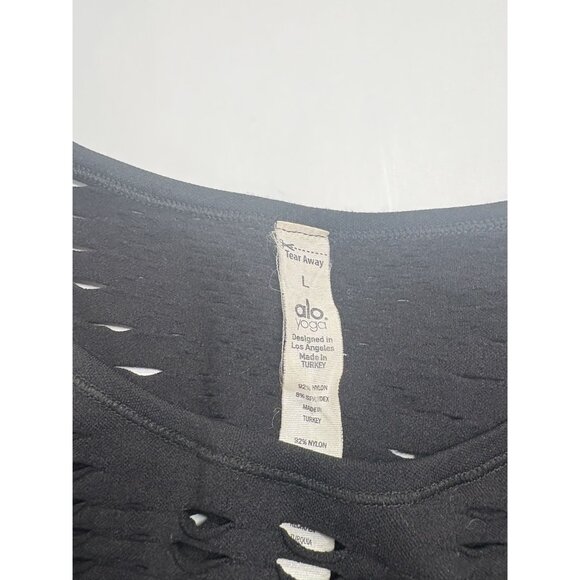 ALO Yoga Lark Laser-cut Long Sleeve Top in Black - Picture 5 of 5